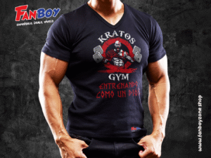 Playera motivacional entrenando como un dios para gym.