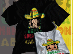 Playera mexicana Chula Chingona con Bety Boop y sombrero mexicano.