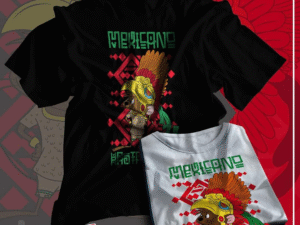 Playera Mexicano hasta la Raíz con Speedy Gonzáles en ropa azteca.