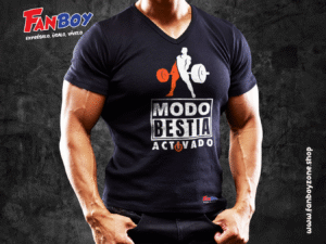 Playera motivacional modo bestia activado para gym.